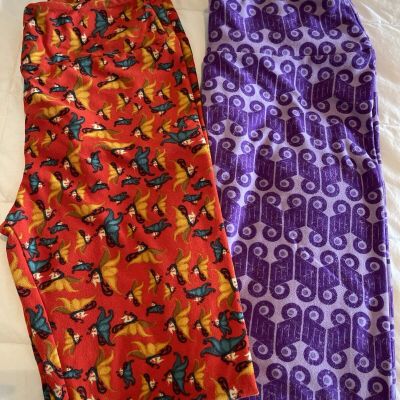 Women’s One Size Lularoe Leggings Lot Of 2 Multi Color NWOT